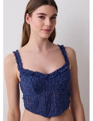 Crinkle Lace Corset Büstiyer