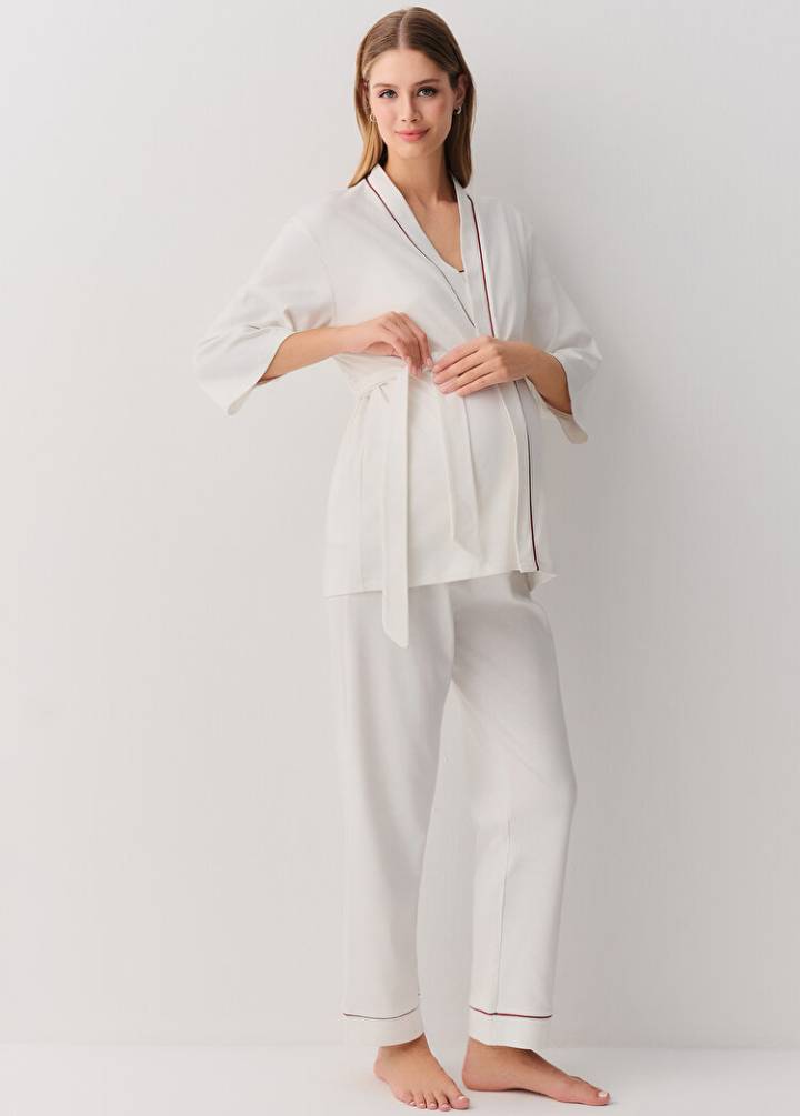 Pearl 3 Parçalı Hamile Lohusa Pijama Takımı